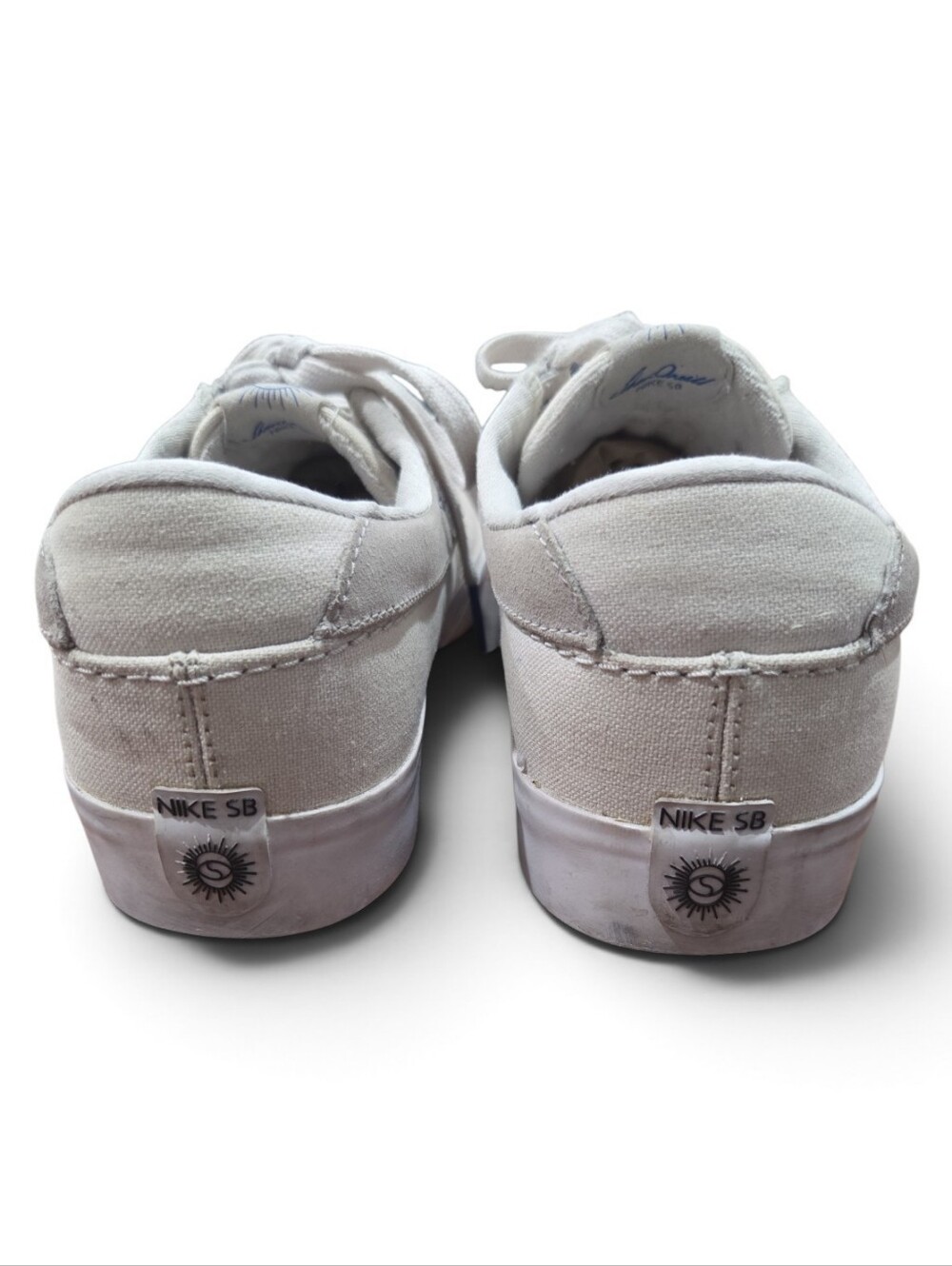 Nike SB Shane Men’s Low-Top Suede Sneakers in Light Gray with Blue Swoosh - Picture 4 of 8